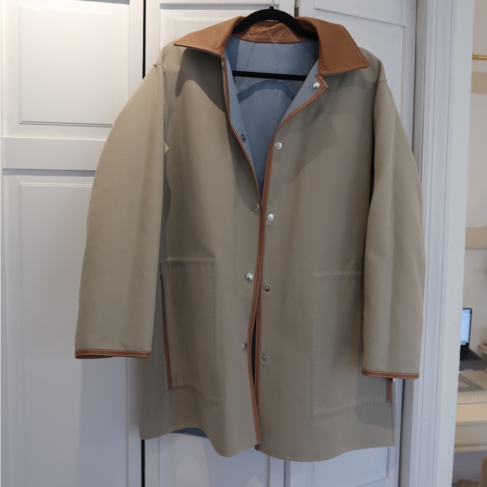 Lafayette 148 Reversible Barn Jacket Leather Trim